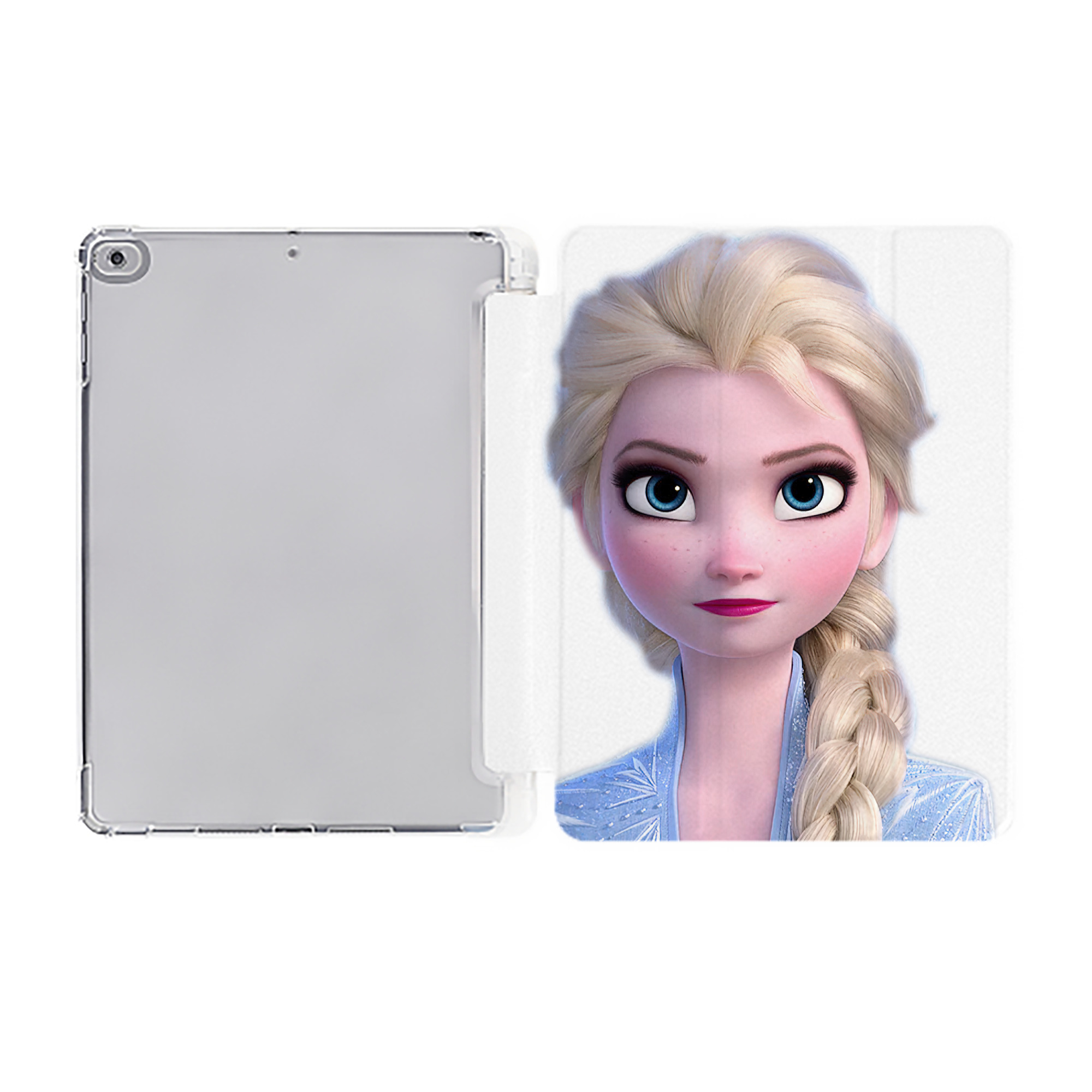 （画像用） アナと雪の女王 アンナ エルサ Frozen Anna Elsa IPad ケース ペン収納付き 三つ折りスタンド PUレザー×シリコン 対応機種9.5/10.5/10.9インチ